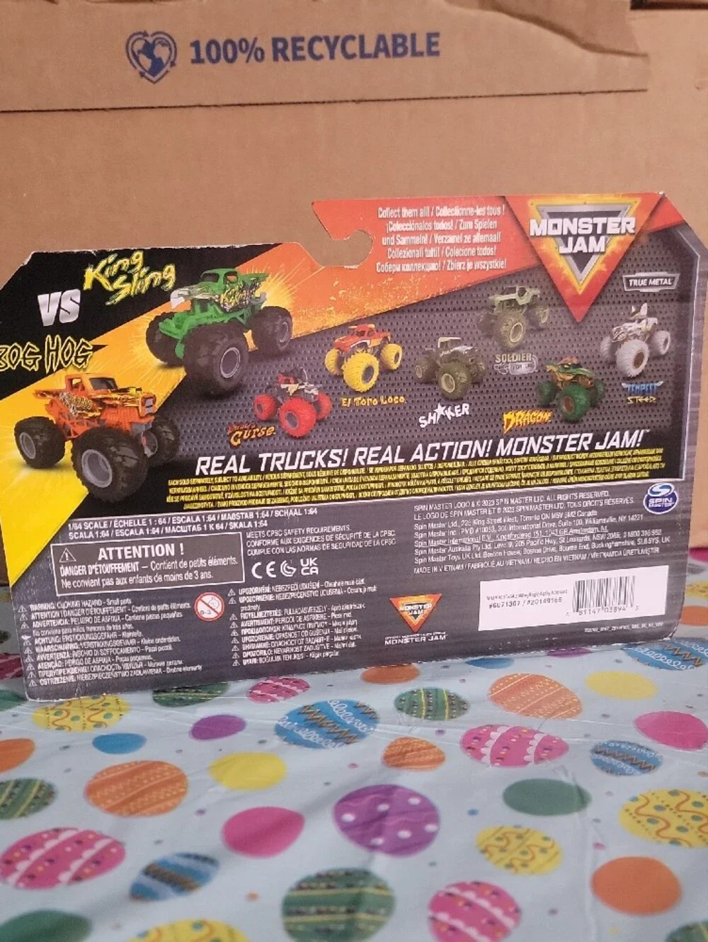 Monster Jam Twin Pack – Bog Hog Orange & King Sling Green